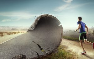 Road opening - man running