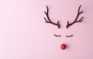 Cute Reindeer - pink background