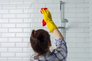 Woman Cleaning Bathroom