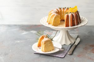 Lemon Bundt Cake on Platter