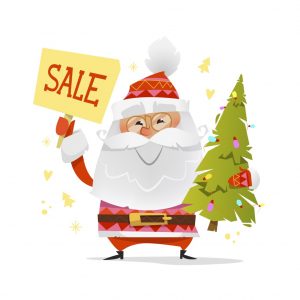 Santa with Sale Sign