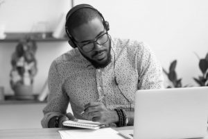 Man online taking class