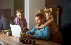 Parent Working from Home with Children