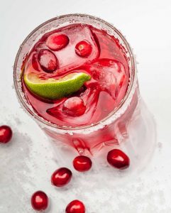cranberry margarita in glass