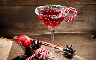 christmas cocktails holiday cocktail red martini with candy cane