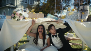 Superbowl ads - 2020 brought lemons, lemonade - raining lemons on bride and groom on wedding day - coronavirus