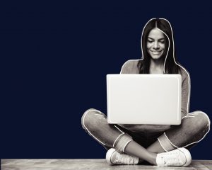 woman on computer